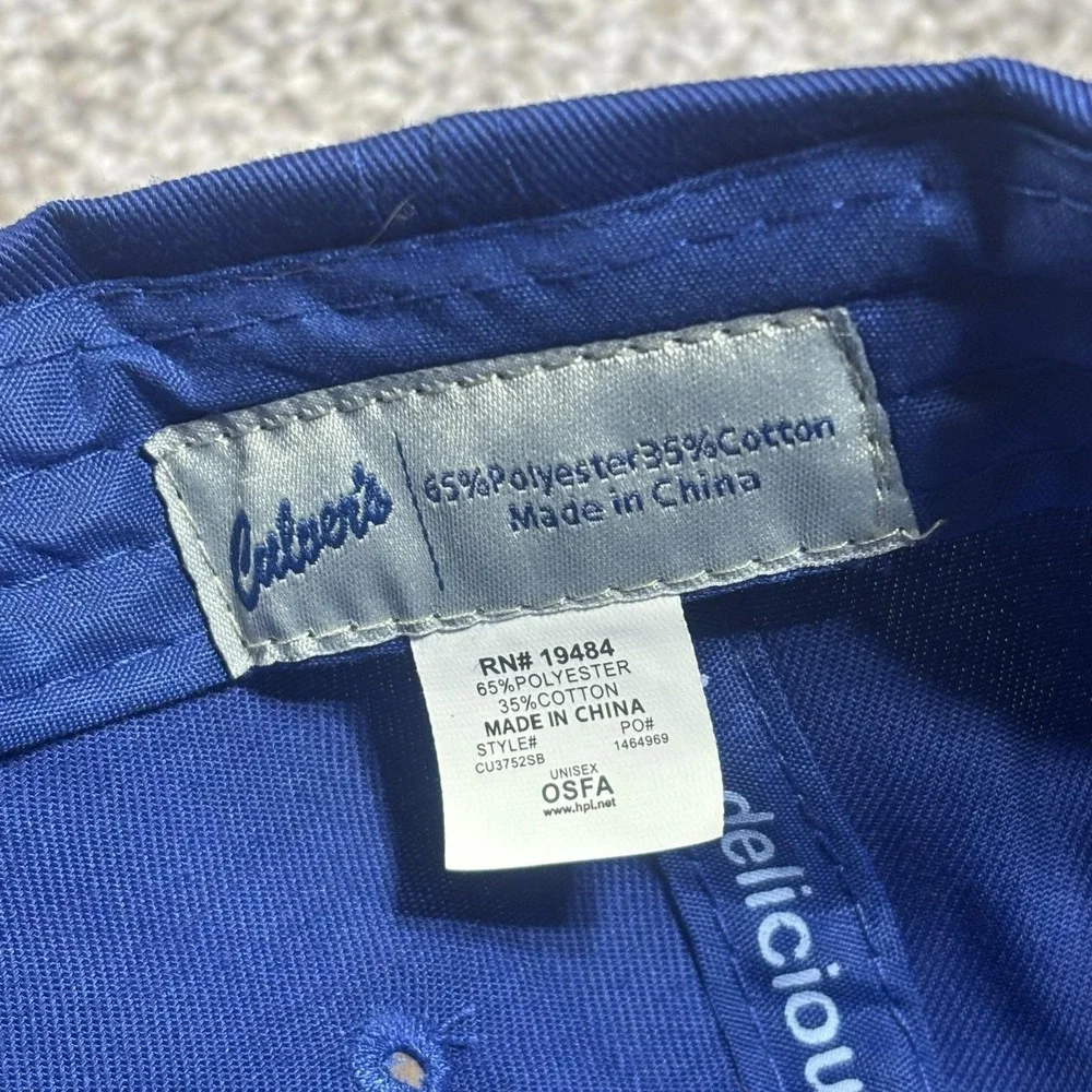 Culver's Hat Cap Fitted Mens One Size Blue Employee Work Restaurant CU37525B